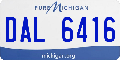 MI license plate DAL6416