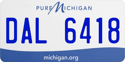 MI license plate DAL6418