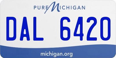 MI license plate DAL6420