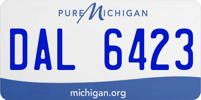 MI license plate DAL6423