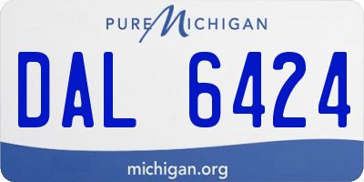 MI license plate DAL6424