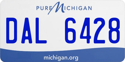 MI license plate DAL6428