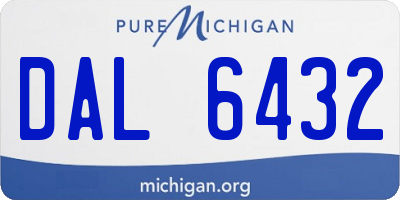 MI license plate DAL6432