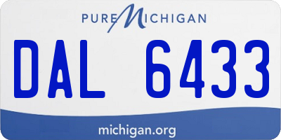 MI license plate DAL6433