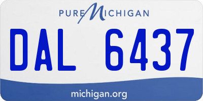 MI license plate DAL6437