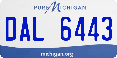 MI license plate DAL6443