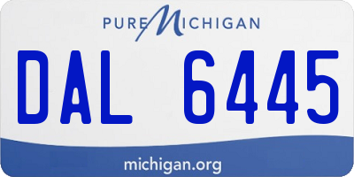 MI license plate DAL6445