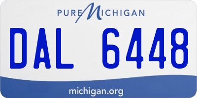 MI license plate DAL6448