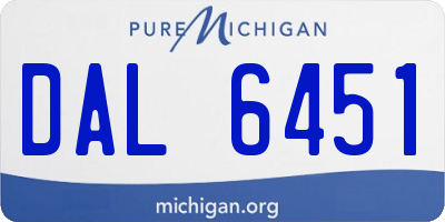MI license plate DAL6451