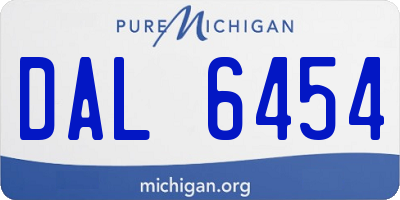 MI license plate DAL6454