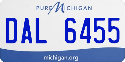 MI license plate DAL6455