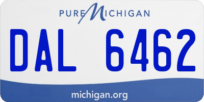 MI license plate DAL6462