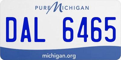 MI license plate DAL6465