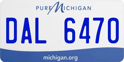 MI license plate DAL6470