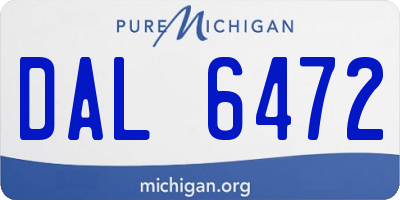 MI license plate DAL6472