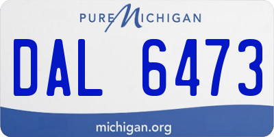 MI license plate DAL6473