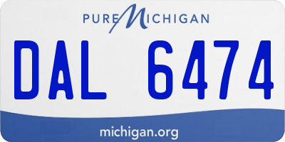 MI license plate DAL6474