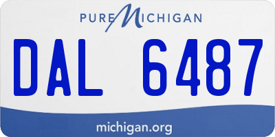MI license plate DAL6487