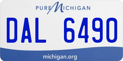 MI license plate DAL6490