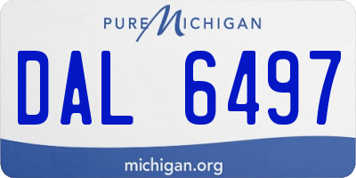 MI license plate DAL6497