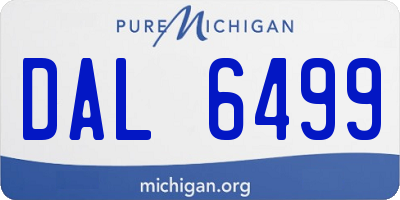 MI license plate DAL6499