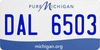 MI license plate DAL6503