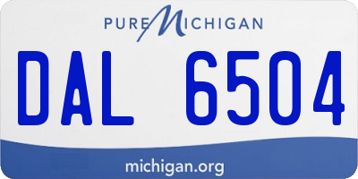 MI license plate DAL6504