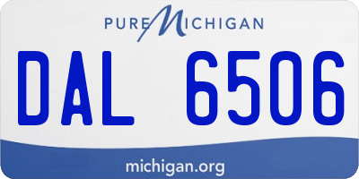 MI license plate DAL6506