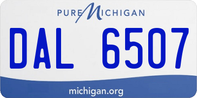 MI license plate DAL6507