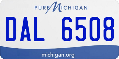 MI license plate DAL6508