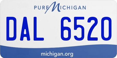 MI license plate DAL6520