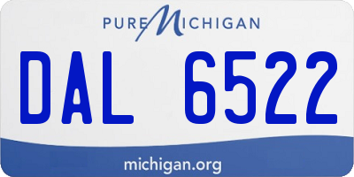 MI license plate DAL6522