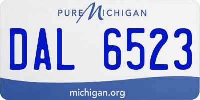 MI license plate DAL6523