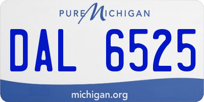 MI license plate DAL6525