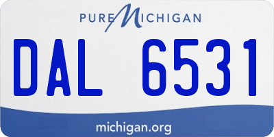 MI license plate DAL6531