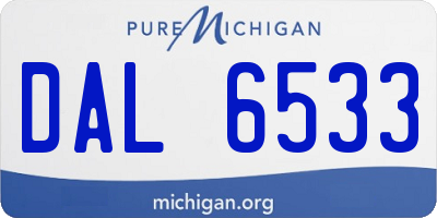 MI license plate DAL6533