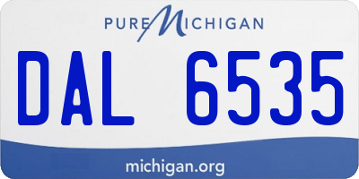 MI license plate DAL6535