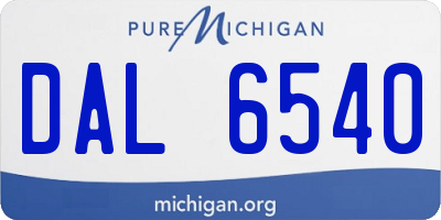 MI license plate DAL6540