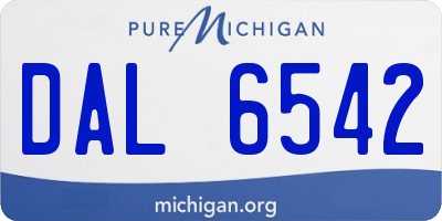 MI license plate DAL6542