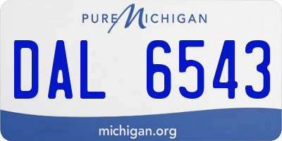 MI license plate DAL6543