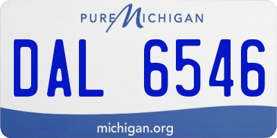 MI license plate DAL6546