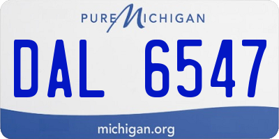 MI license plate DAL6547