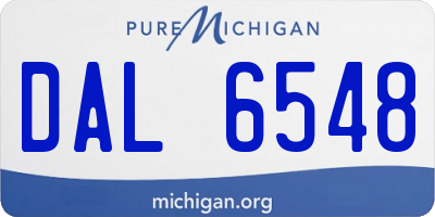 MI license plate DAL6548