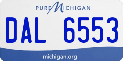 MI license plate DAL6553