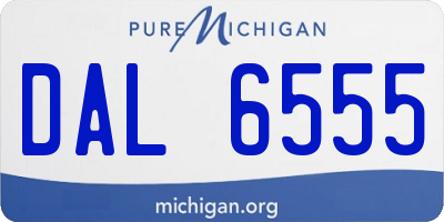 MI license plate DAL6555