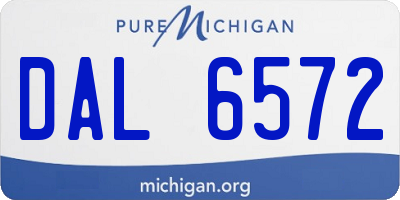 MI license plate DAL6572