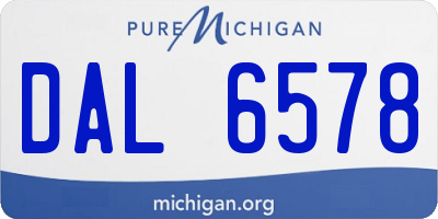 MI license plate DAL6578