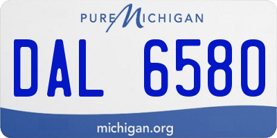 MI license plate DAL6580