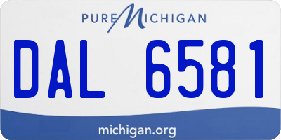 MI license plate DAL6581