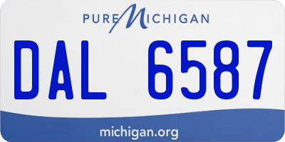 MI license plate DAL6587